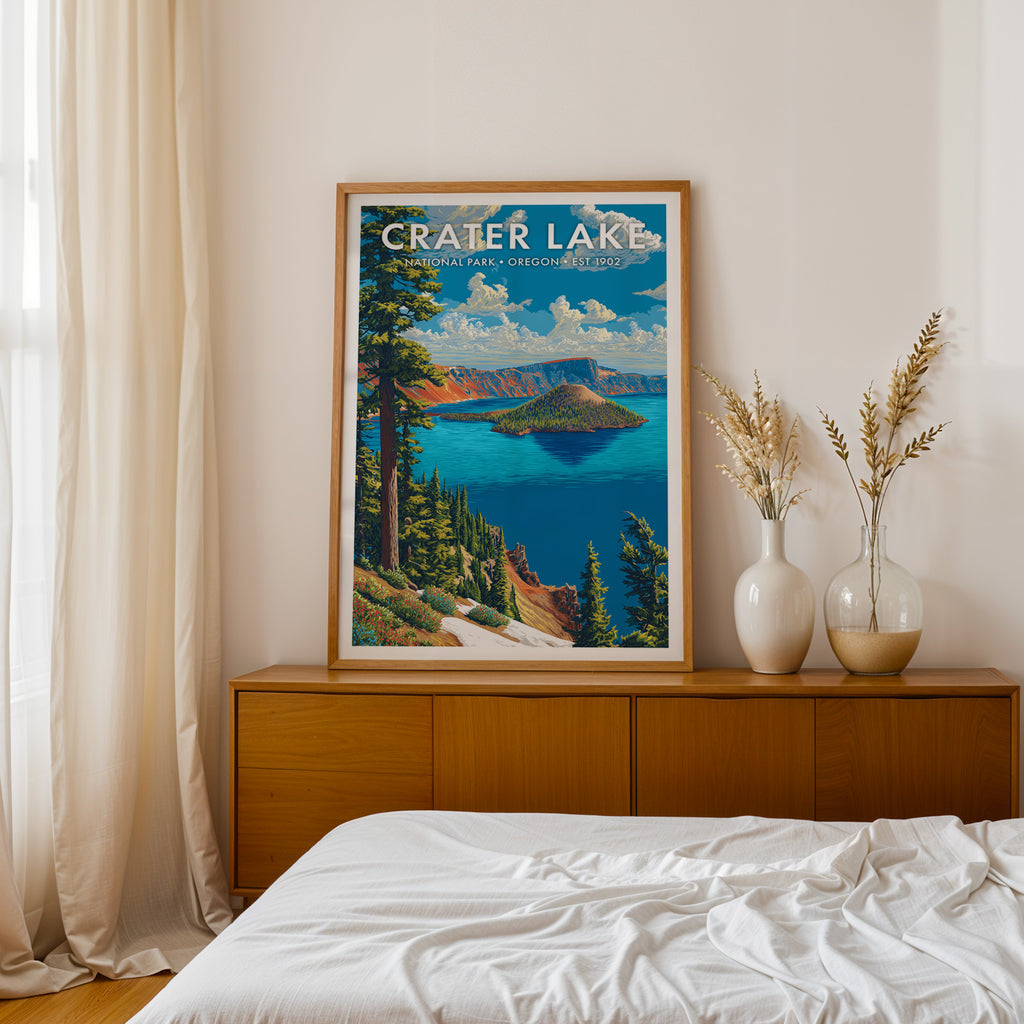Retro Crater Lake National Park Print