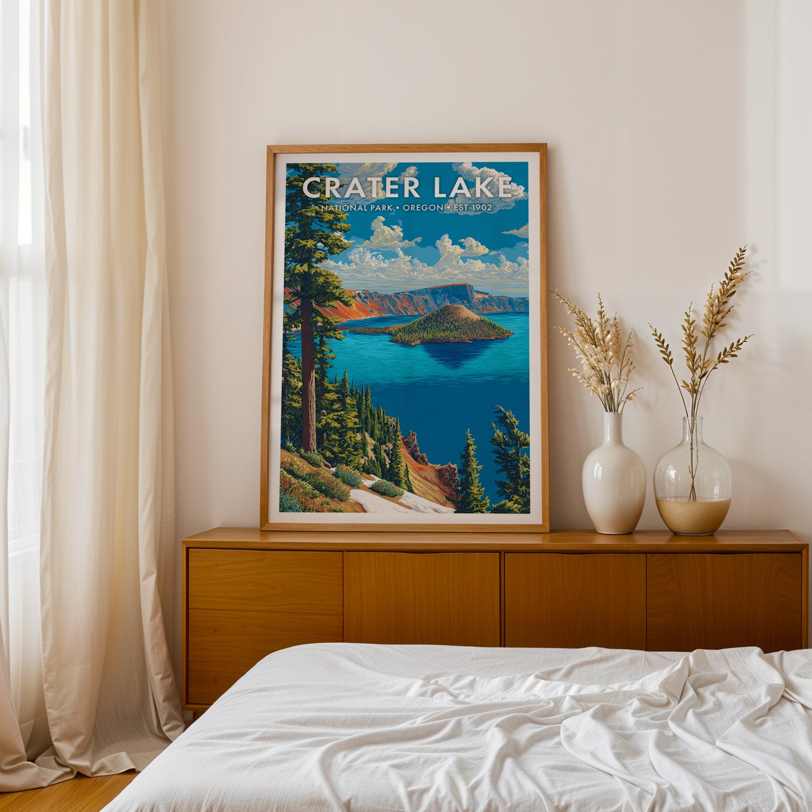 Retro Crater Lake National Park Print