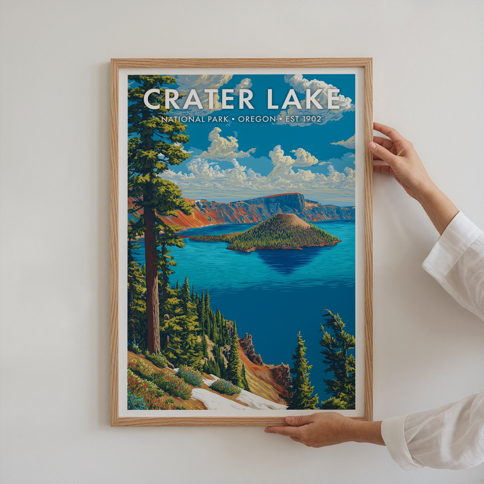 Retro Crater Lake National Park Print