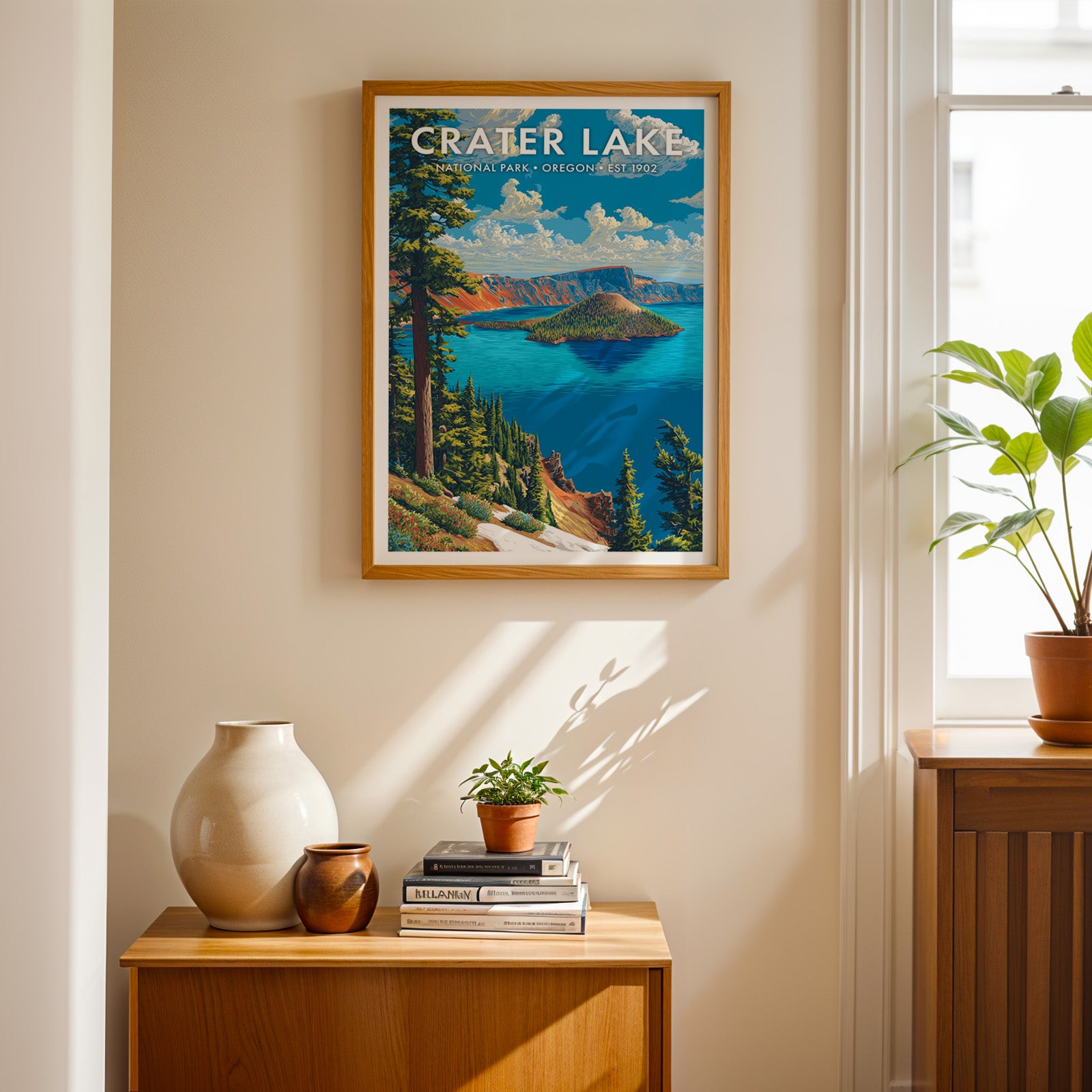 Retro Crater Lake National Park Print