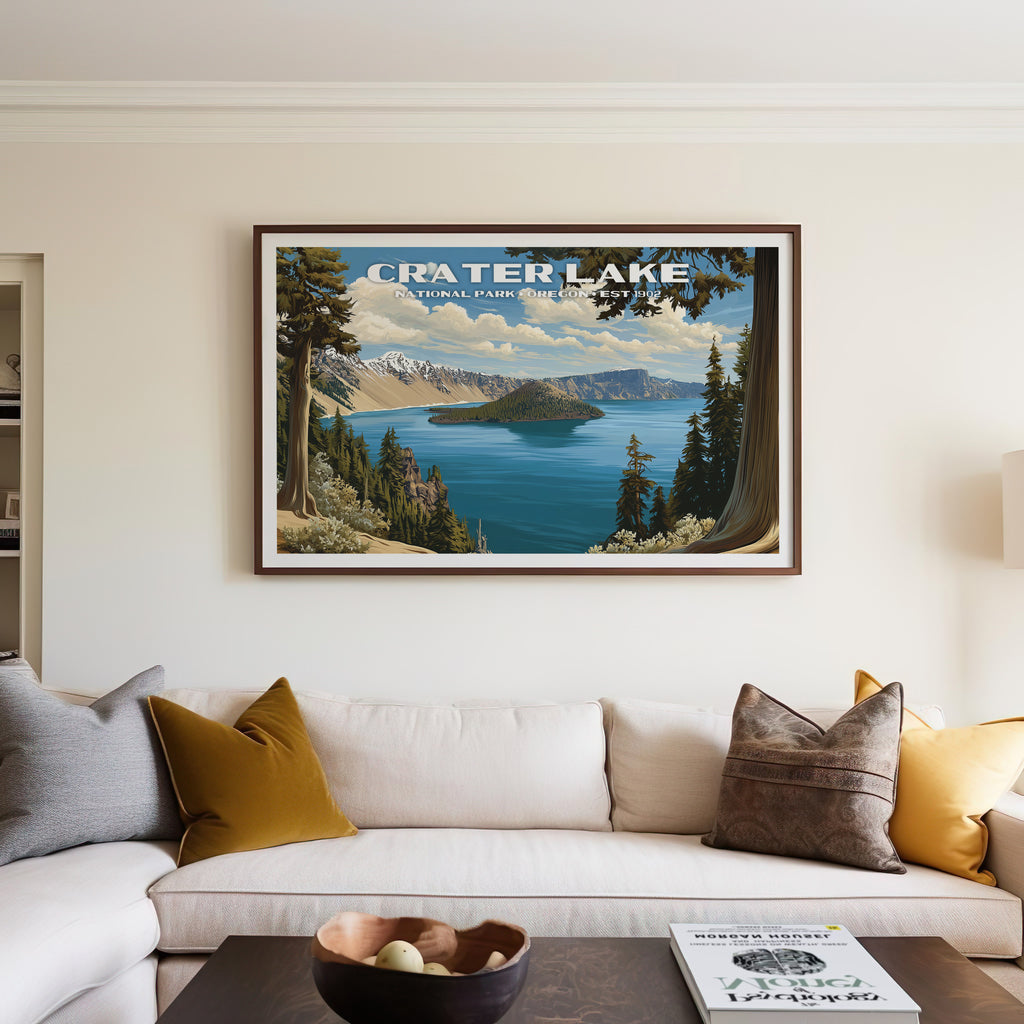 Crater Lake National Park Horizontal Vintage Art