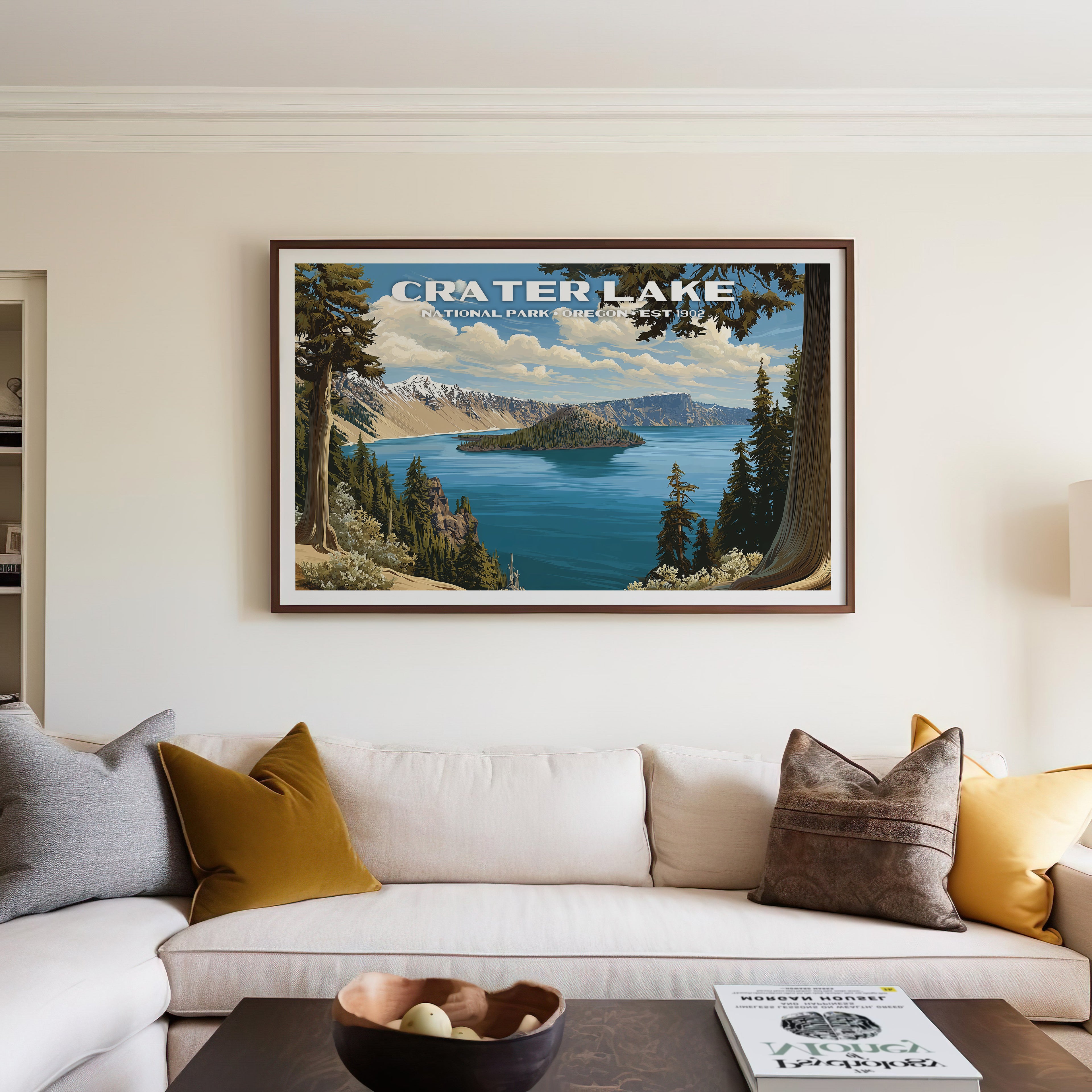 Crater Lake National Park Horizontal Vintage Art