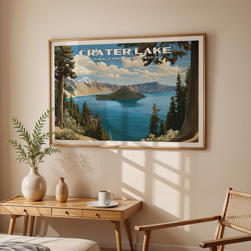Crater Lake National Park Horizontal Vintage Art