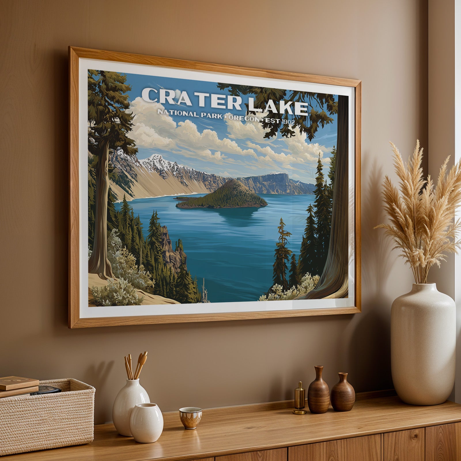 Crater Lake National Park Horizontal Vintage Art
