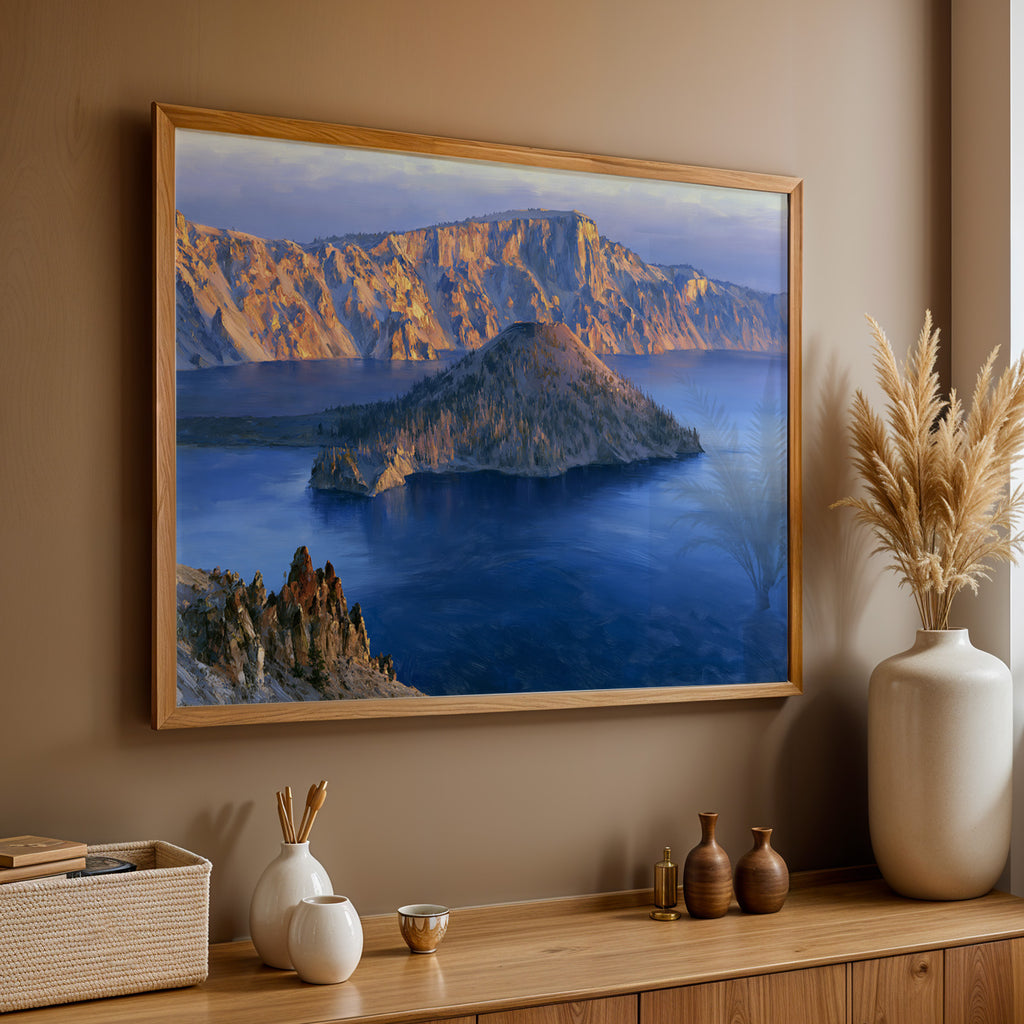 Crater Lake National Park Classical Oil Painting