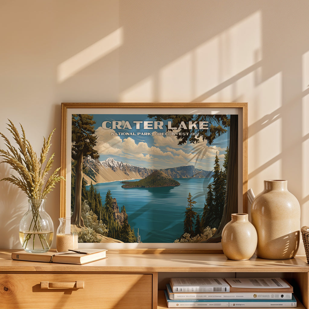 Crater Lake National Park Horizontal Vintage Art