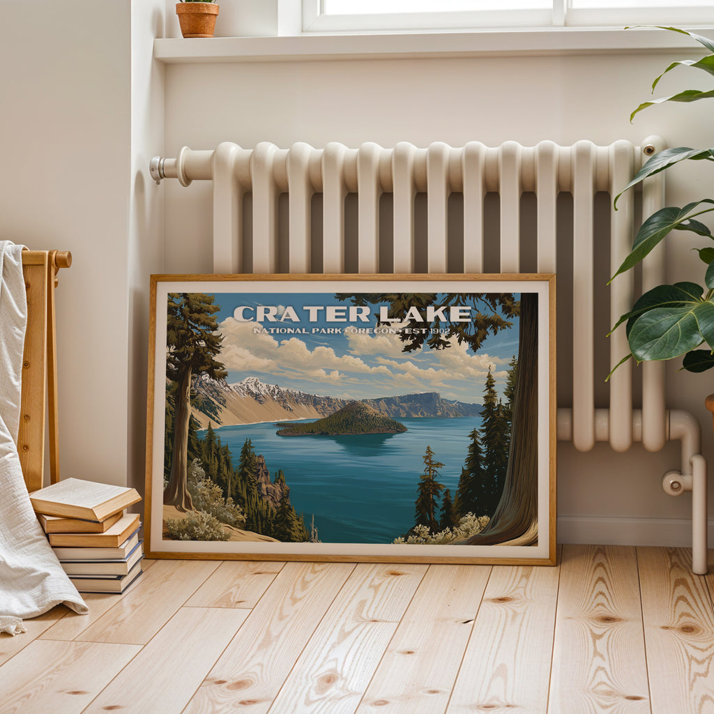 Crater Lake National Park Horizontal Vintage Art