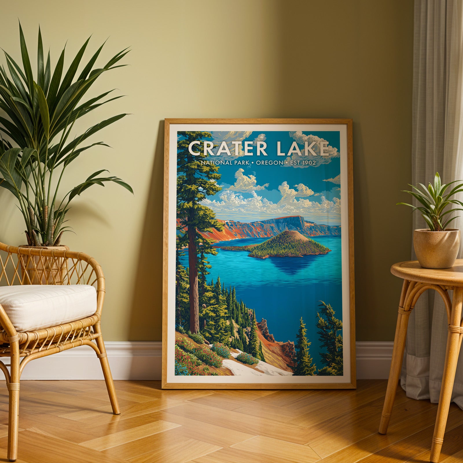 Retro Crater Lake National Park Print