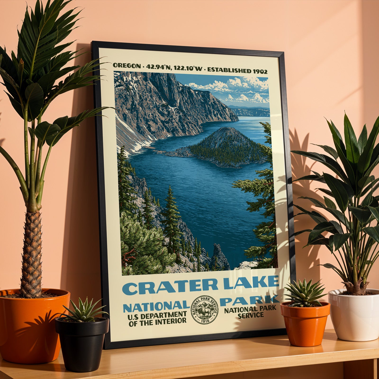 Crater Lake National Park Vintage WPA Art