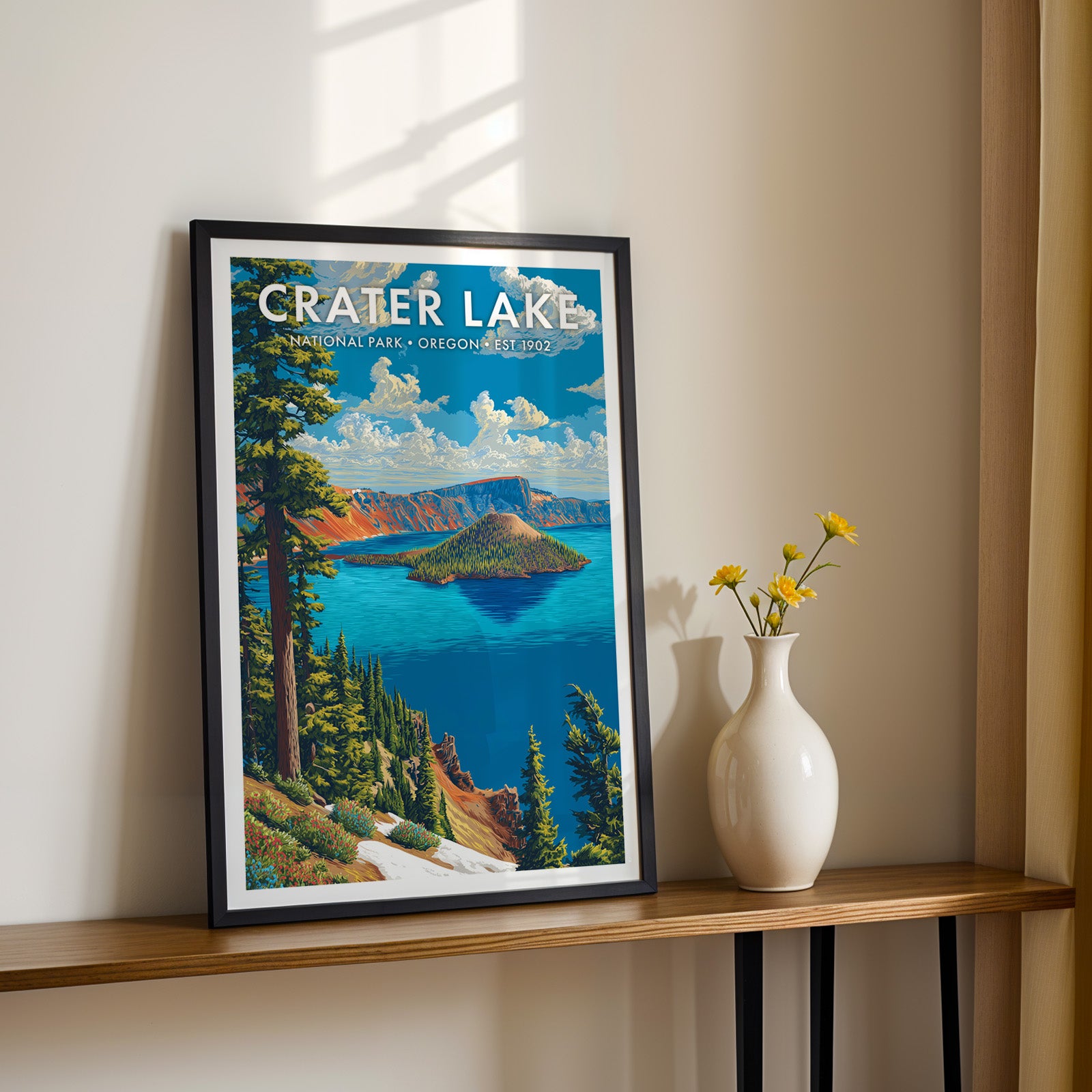 Retro Crater Lake National Park Print