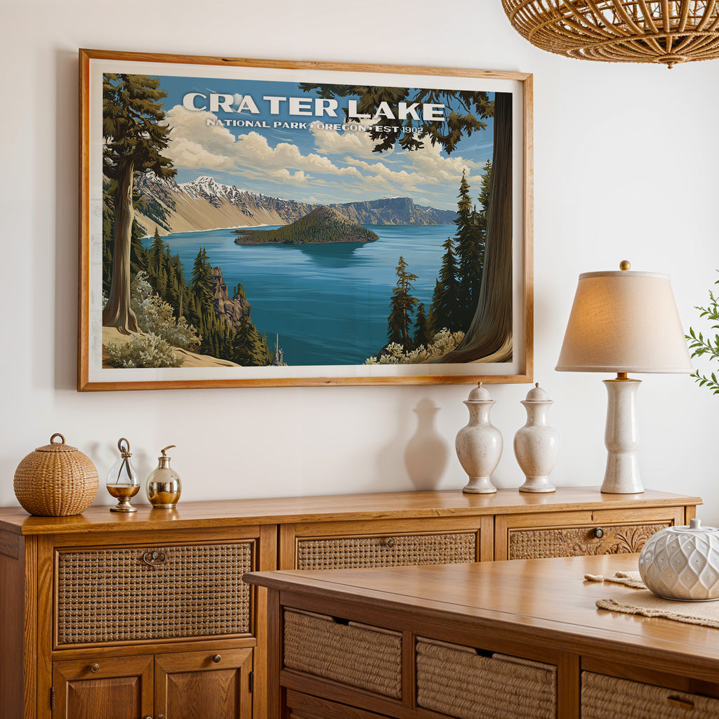 Crater Lake National Park Horizontal Vintage Art