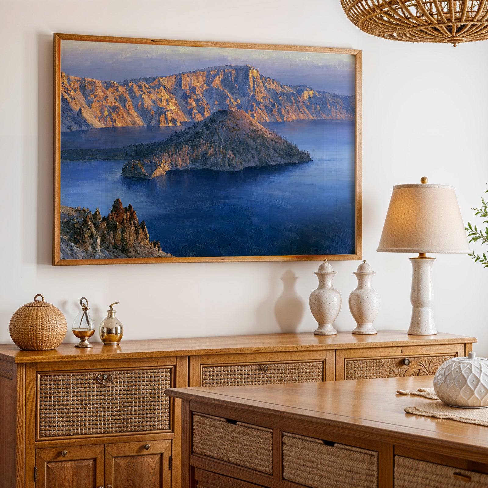 Crater Lake National Park Classical Oil Painting