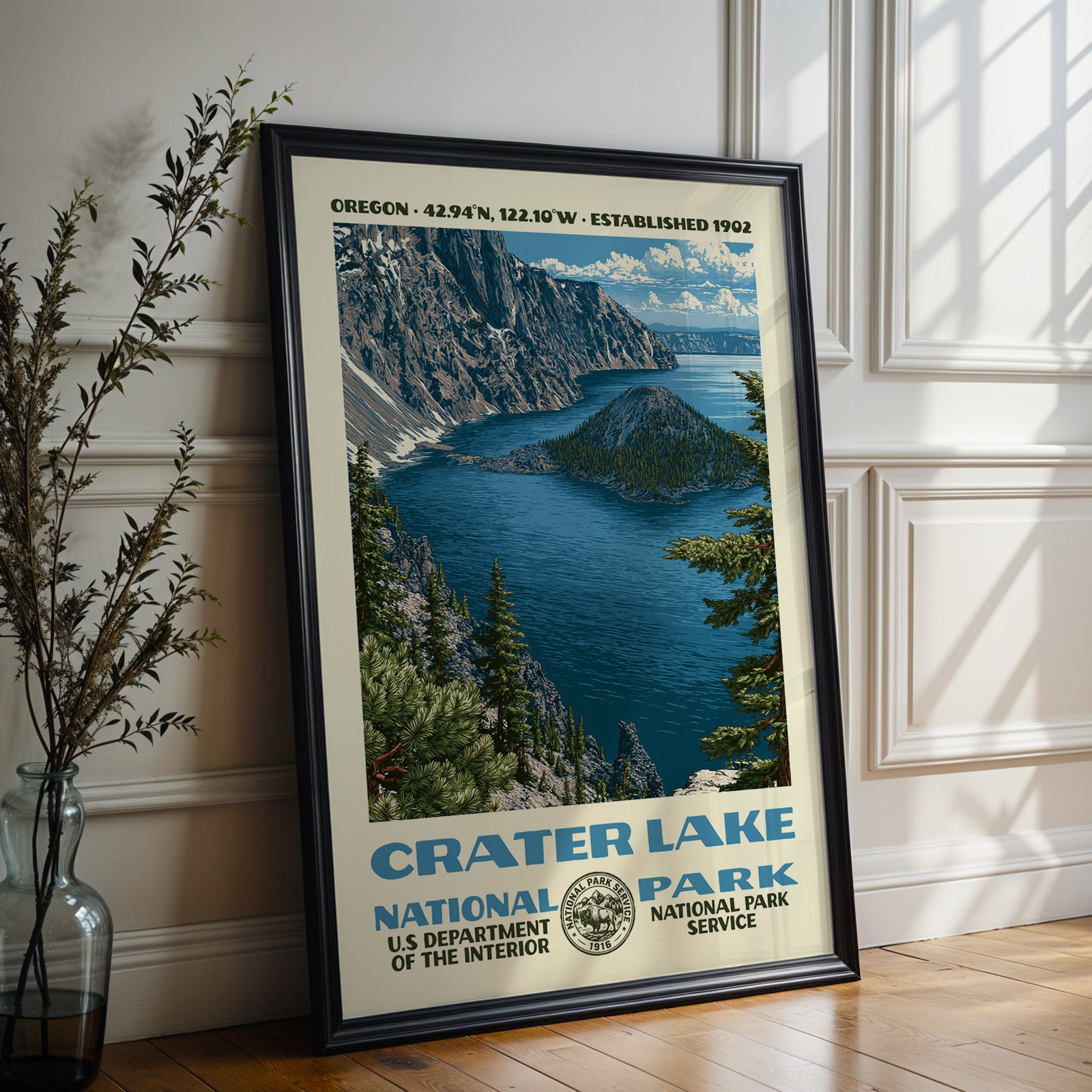 Crater Lake National Park Vintage WPA Art