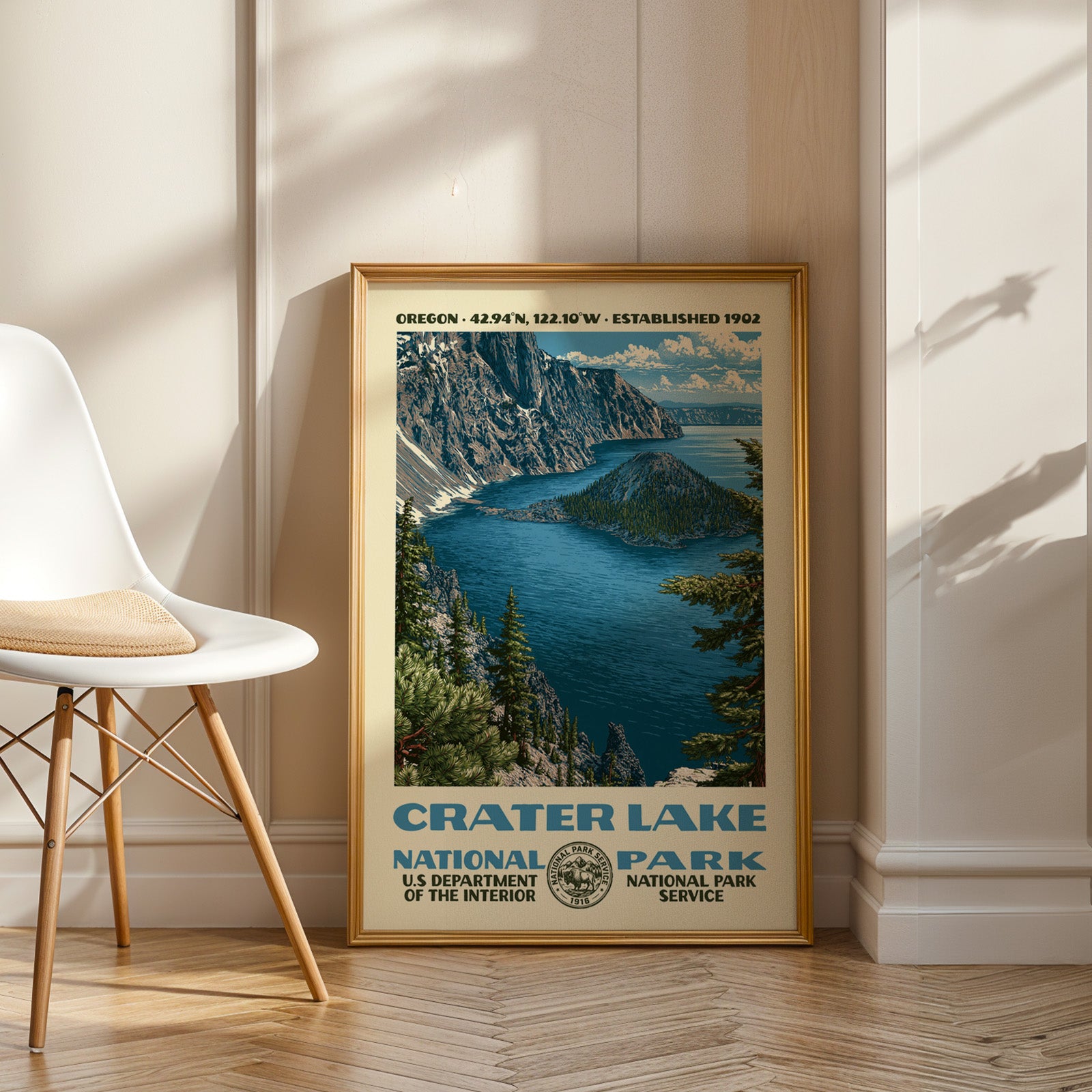 Crater Lake National Park Vintage WPA Art