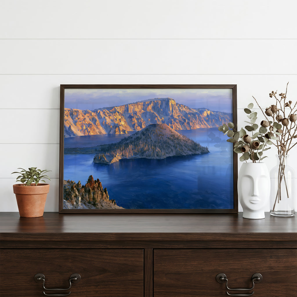 Crater Lake National Park Classical Oil Painting