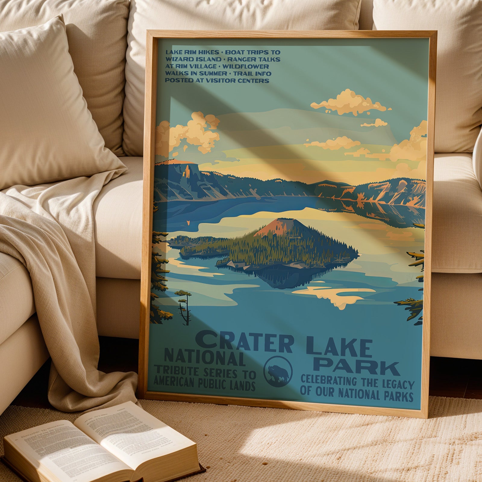 Crater Lake National Park Vintage WPA Art