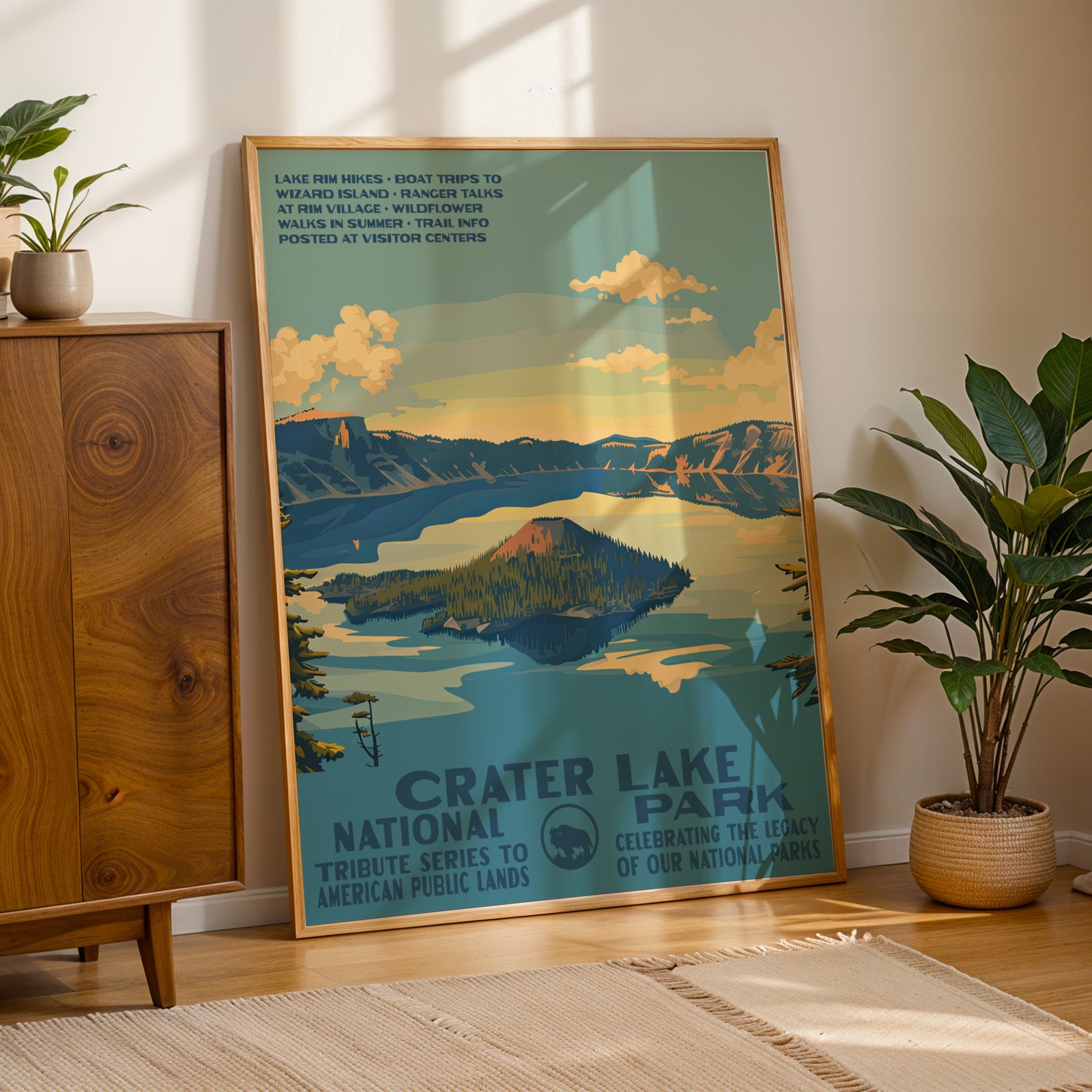 Crater Lake National Park Vintage WPA Art