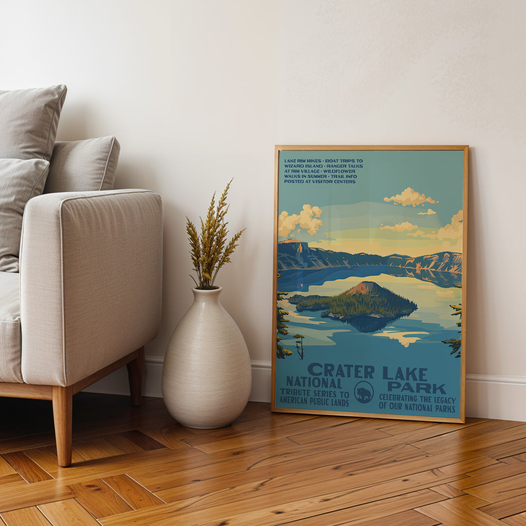 Crater Lake National Park Vintage WPA Art