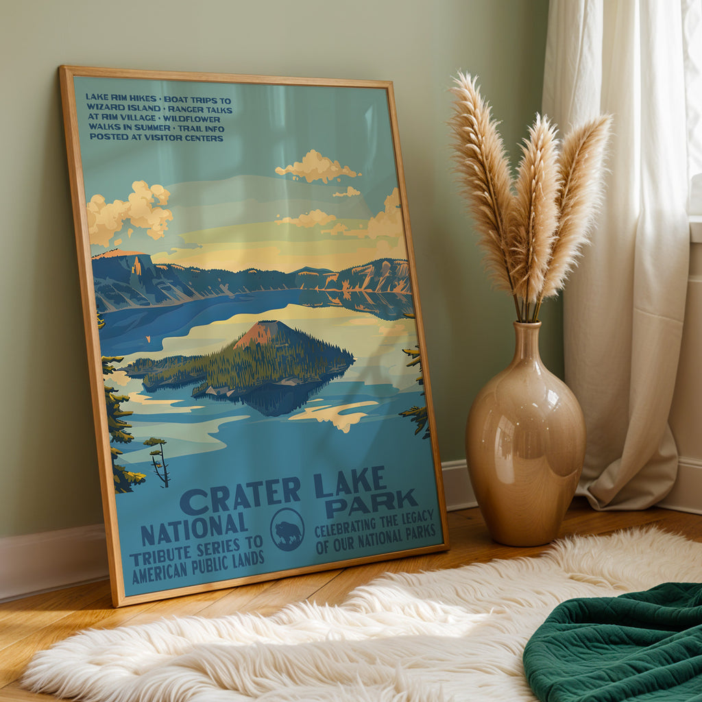 Crater Lake National Park Vintage WPA Art