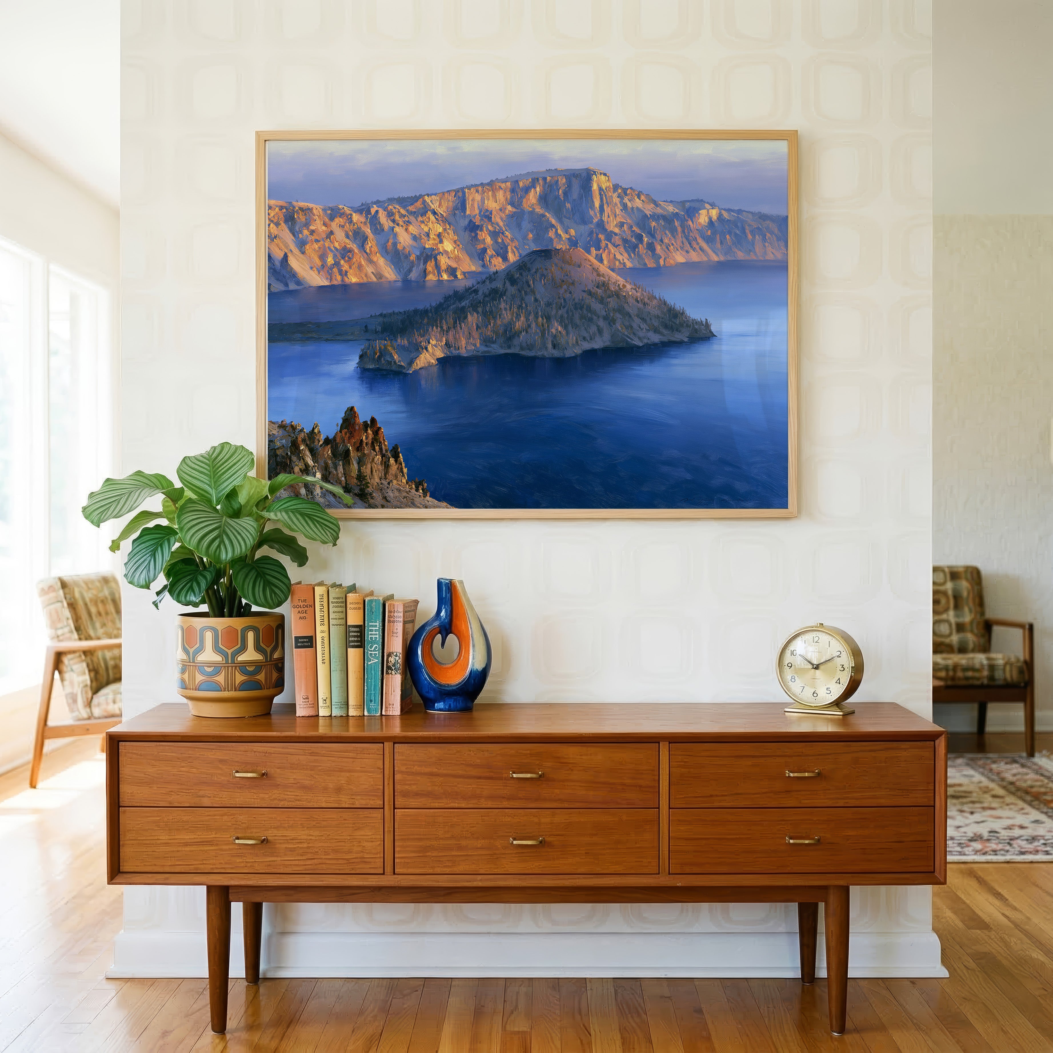 Crater Lake National Park Classical Oil Painting