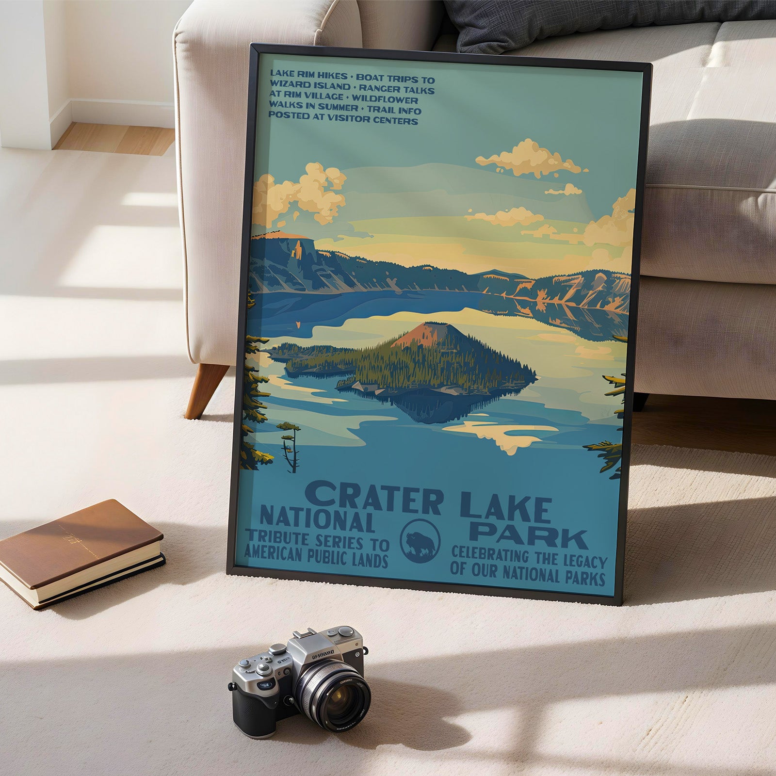 Crater Lake National Park Vintage WPA Art