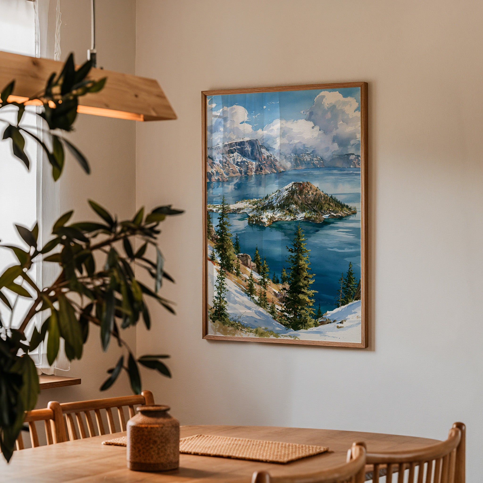 Crater Lake National Park Watercolor Art