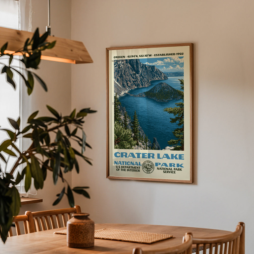 Crater Lake National Park Vintage WPA Art