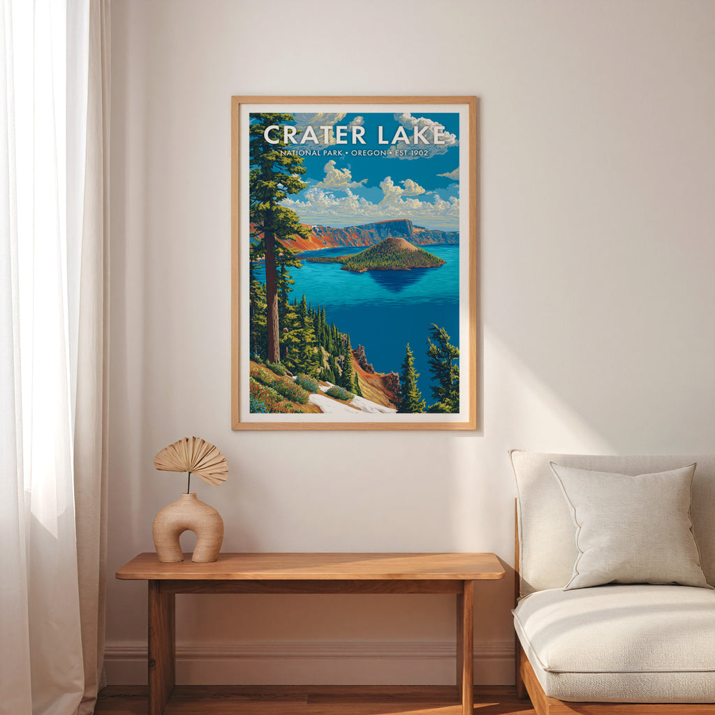 Retro Crater Lake National Park Print