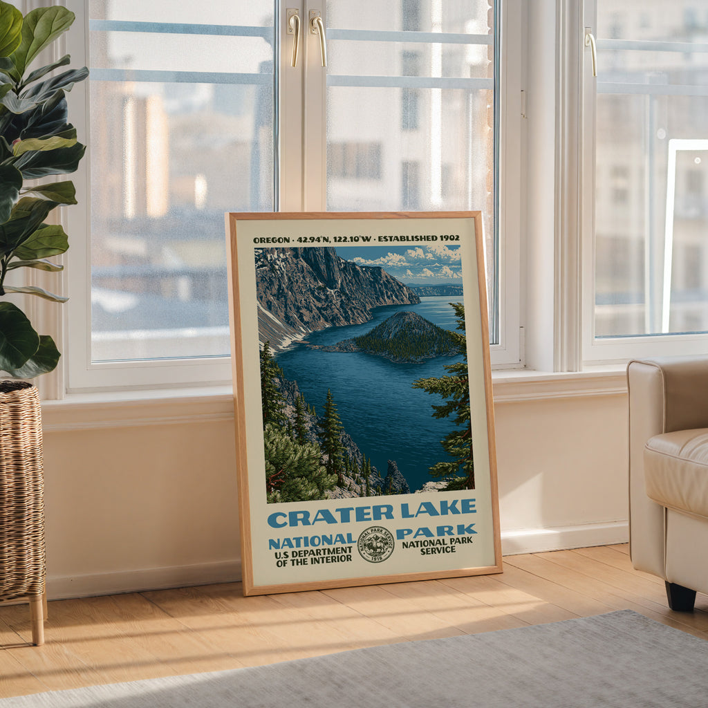 Crater Lake National Park Vintage WPA Art