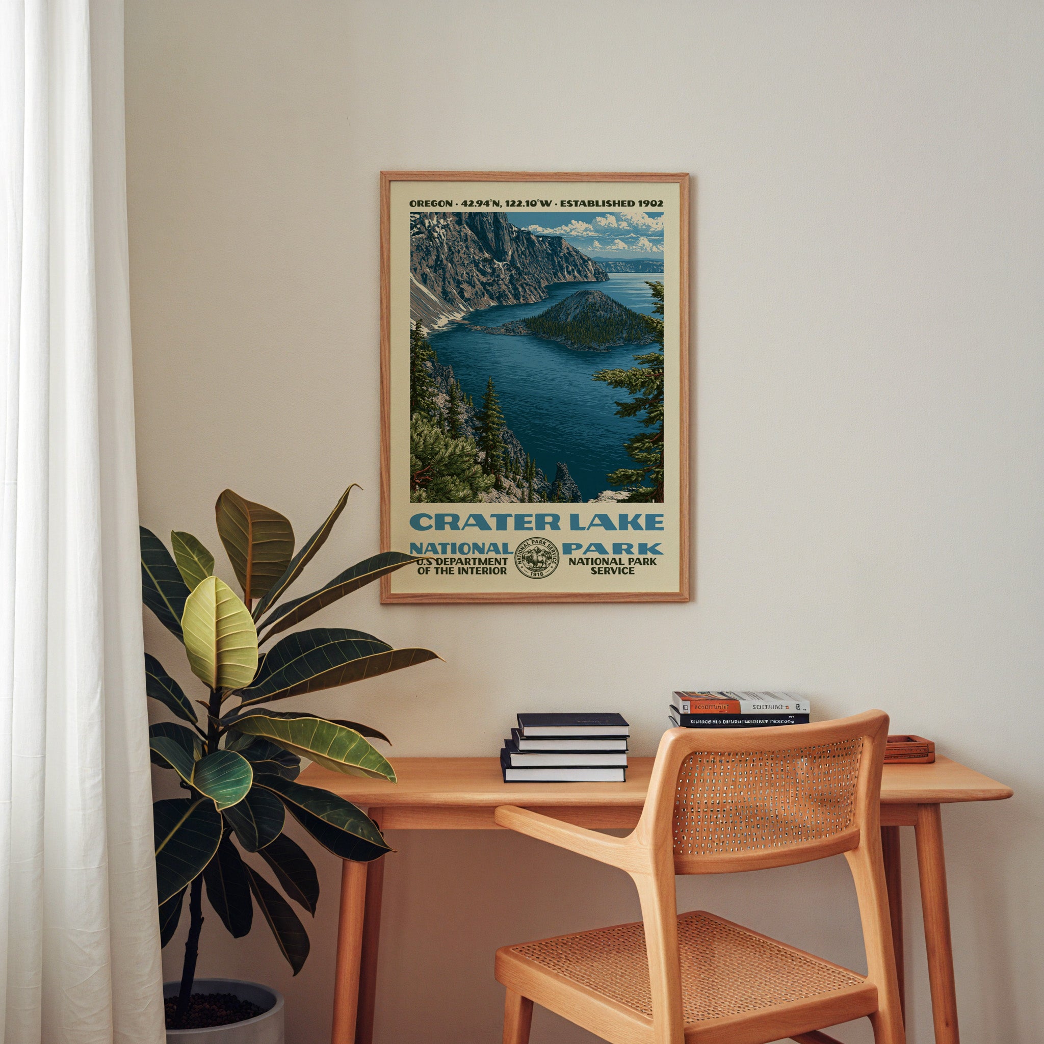 Crater Lake National Park Vintage WPA Art