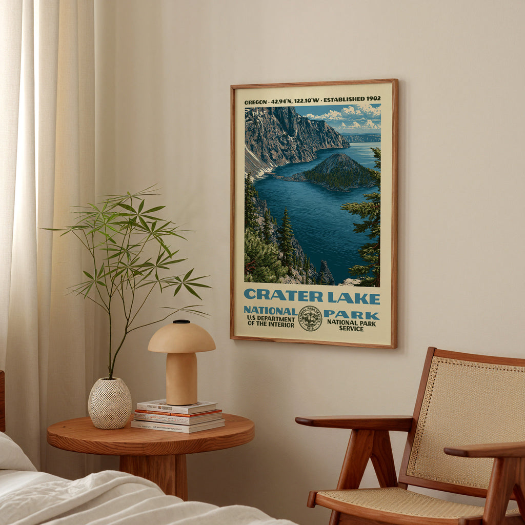 Crater Lake National Park Vintage WPA Art