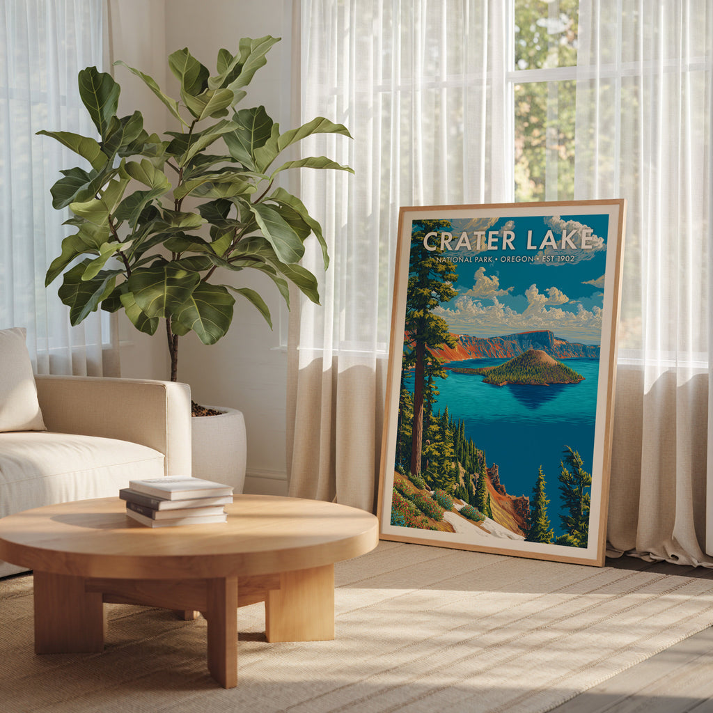 Retro Crater Lake National Park Print