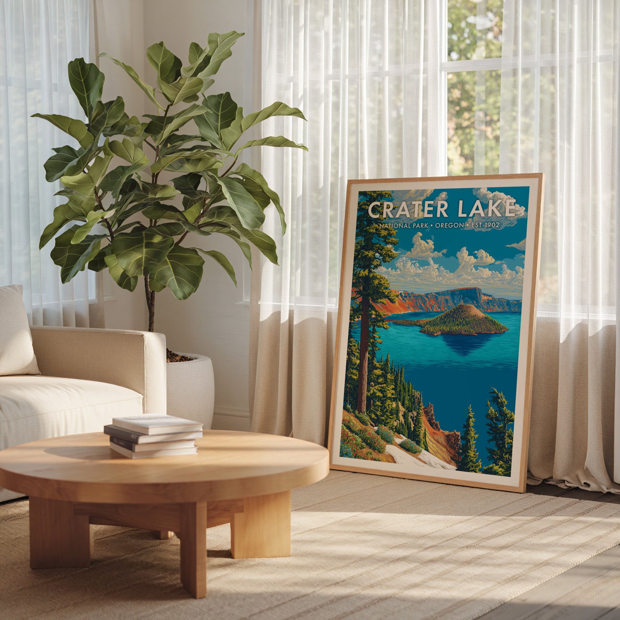Retro Crater Lake National Park Print