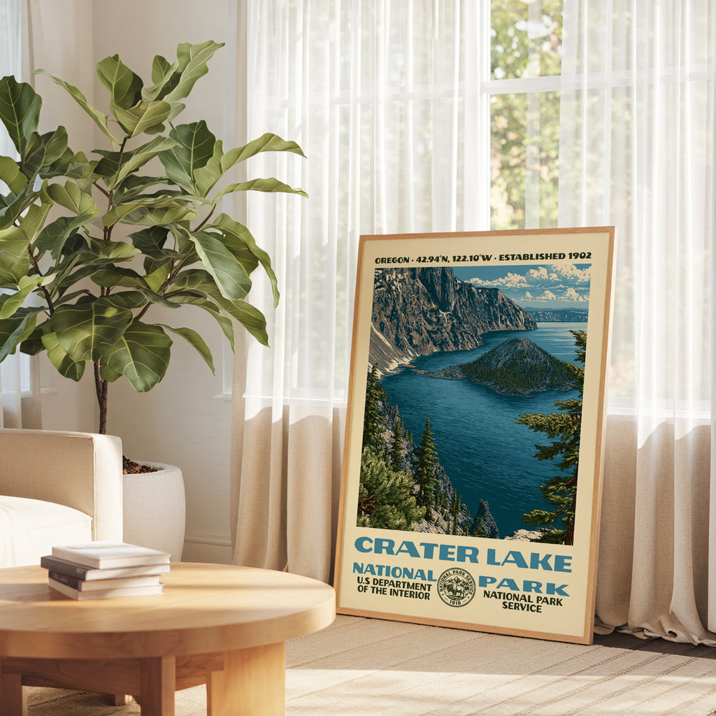 Crater Lake National Park Vintage WPA Art