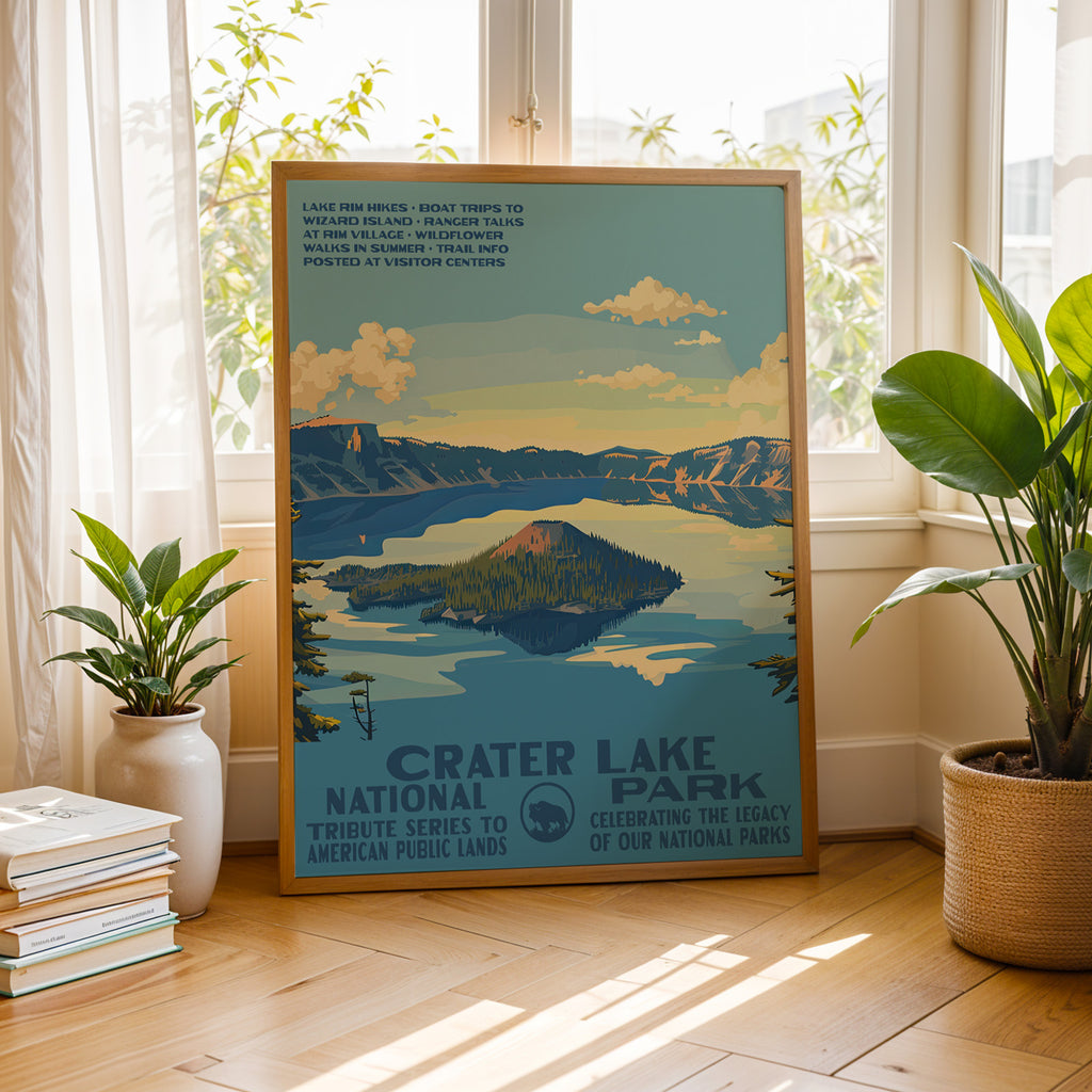 Crater Lake National Park Vintage WPA Art