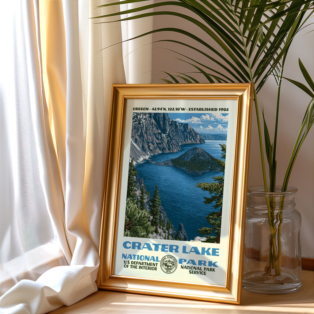 Crater Lake National Park Vintage WPA Art