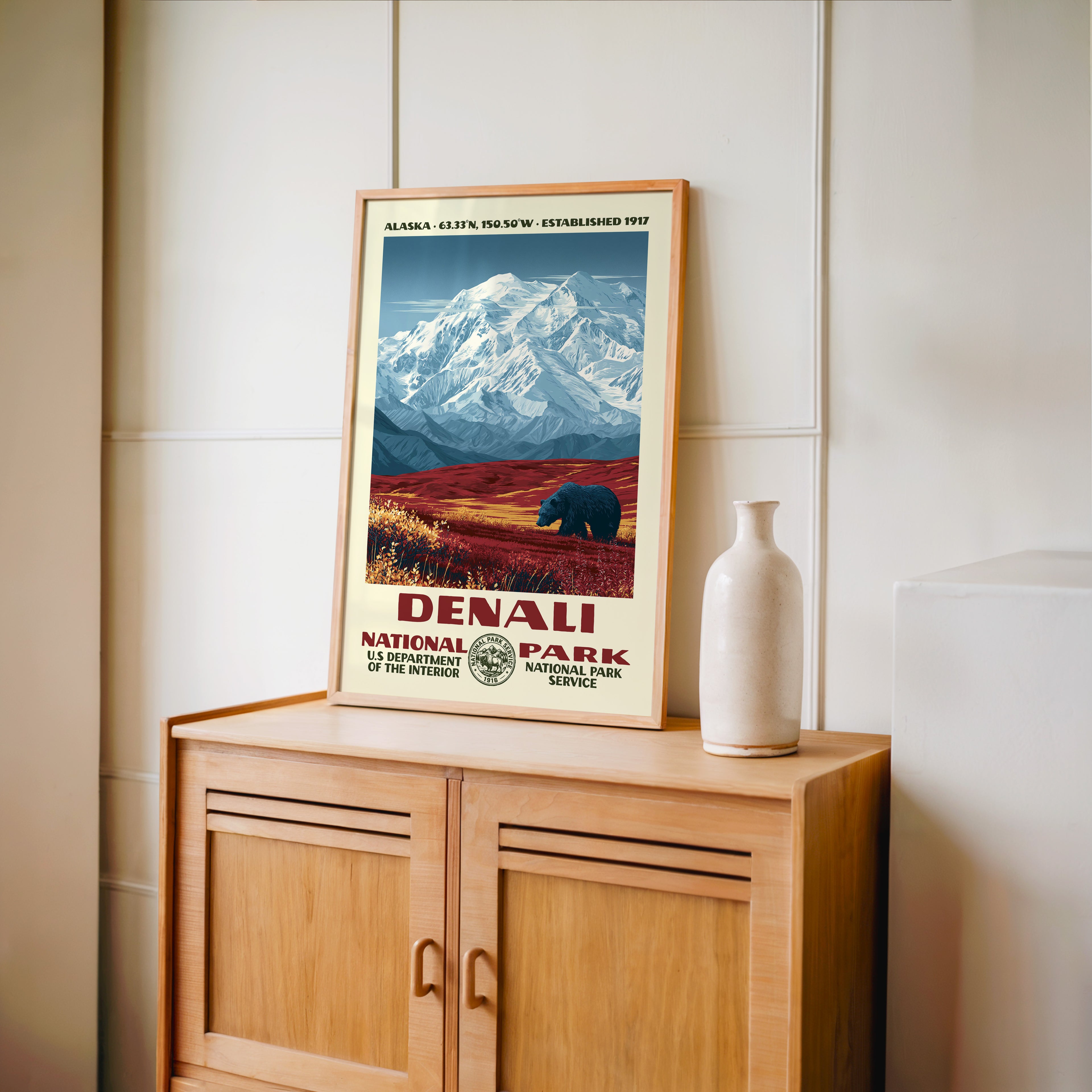 Denali National Park Vintage WPA Art