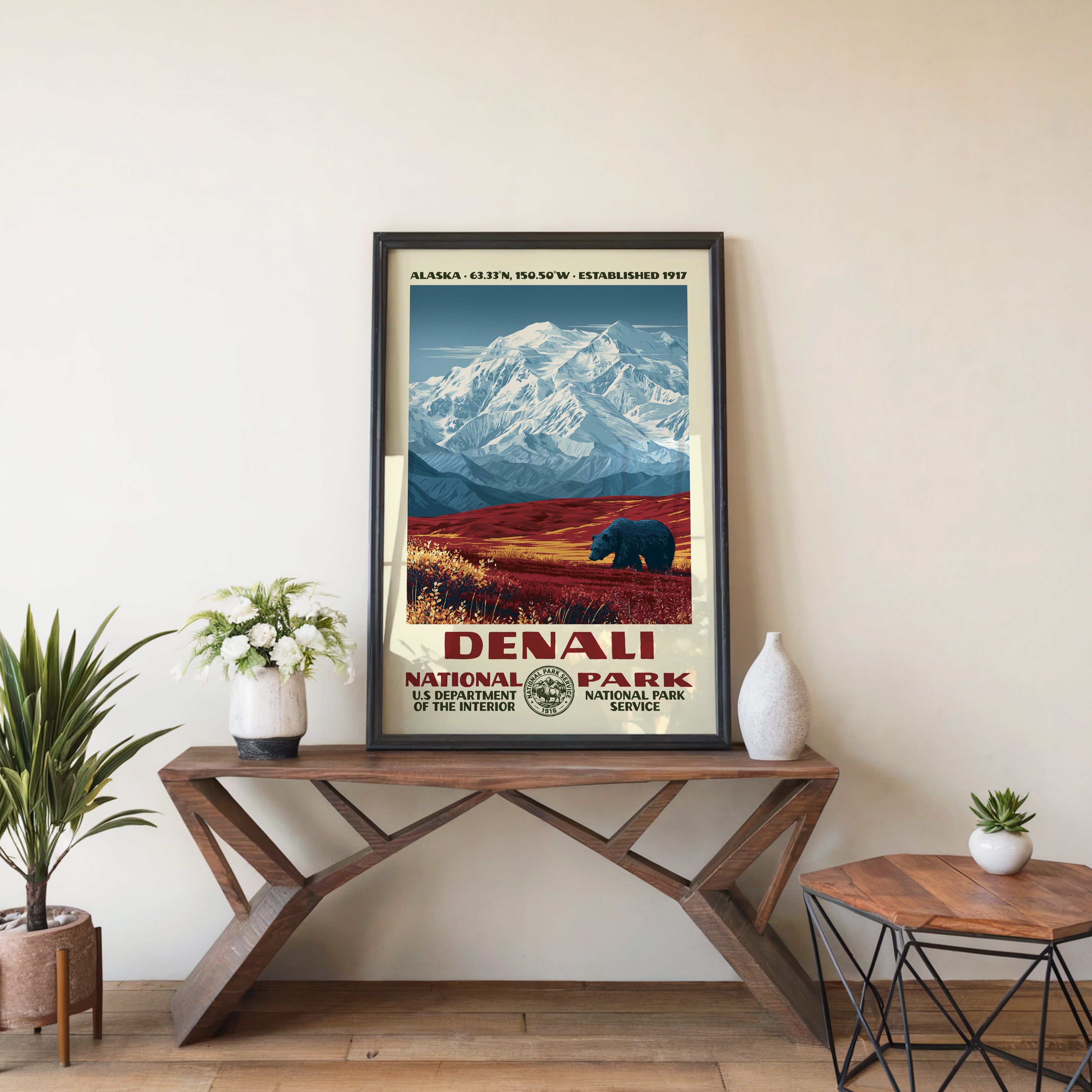 Denali National Park Vintage WPA Art