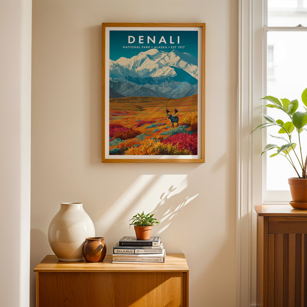 Retro Denali National Park Print