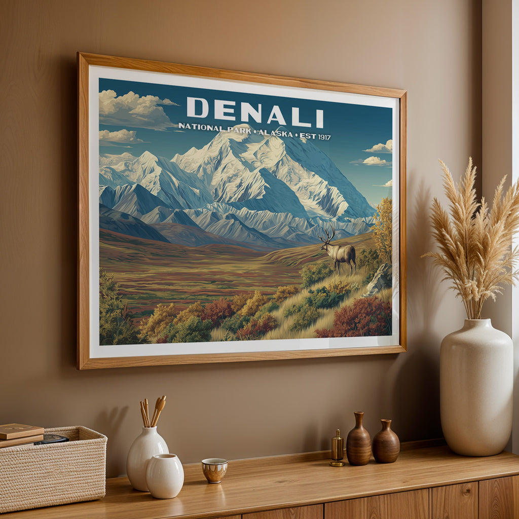 Denali National Park Horizontal Vintage Art