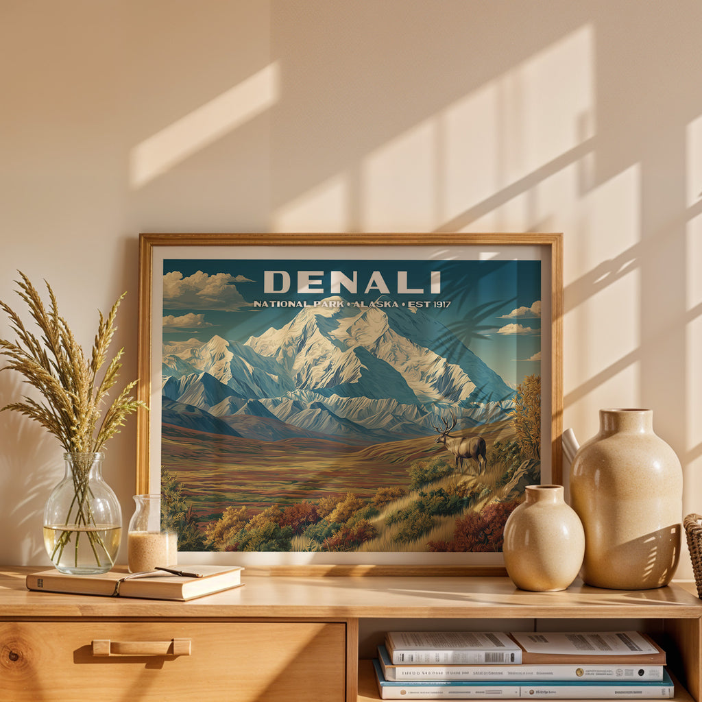 Denali National Park Horizontal Vintage Art