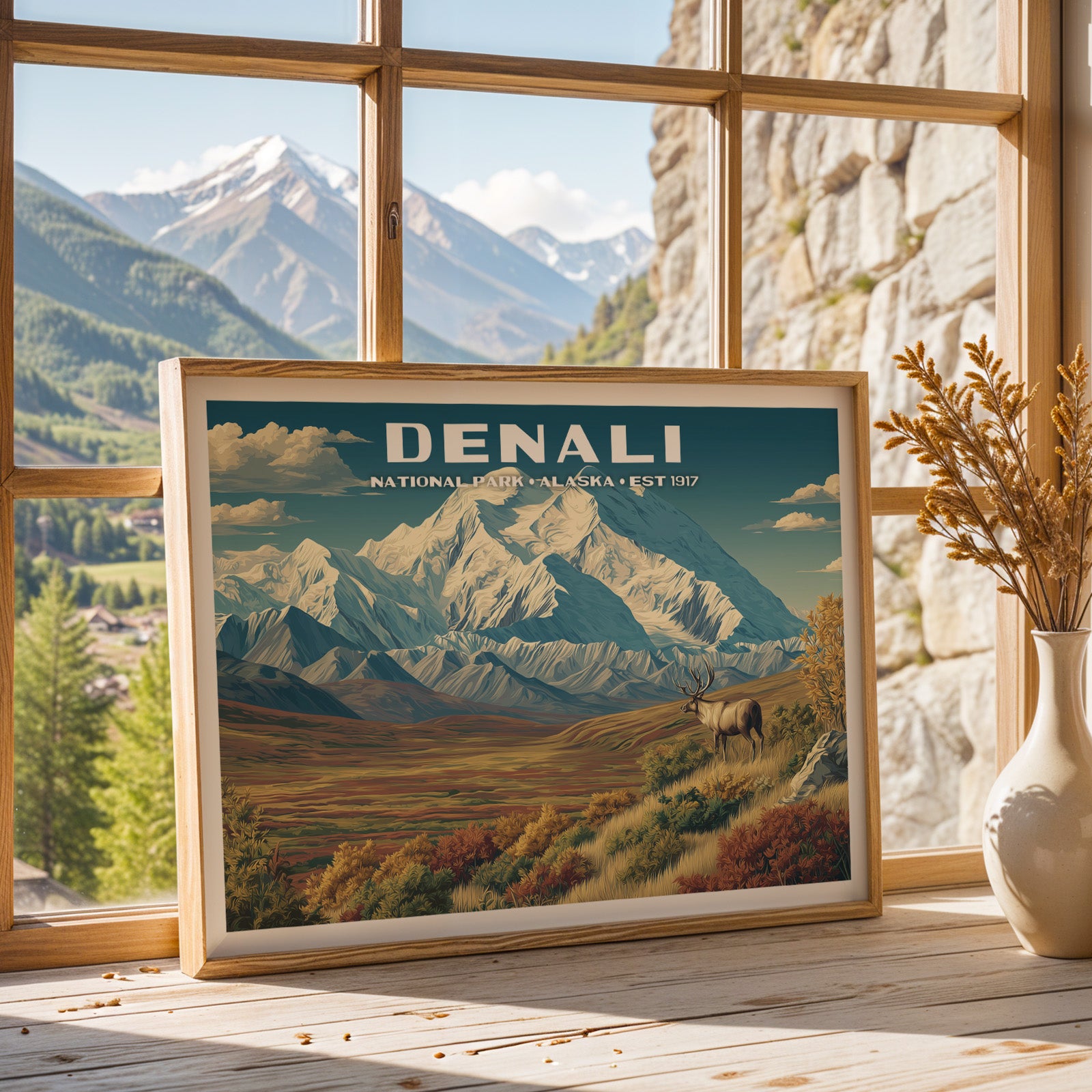 Denali National Park Horizontal Vintage Art