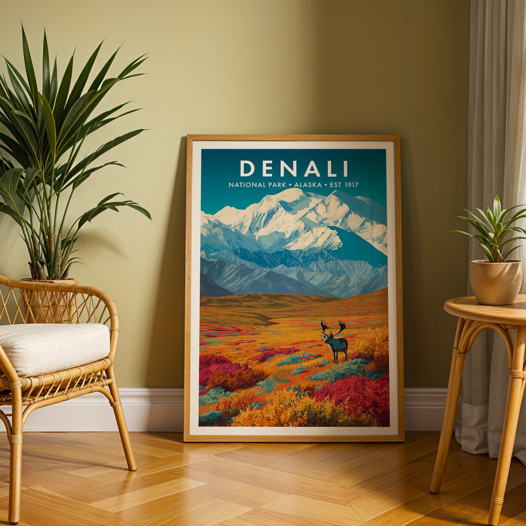 Retro Denali National Park Print