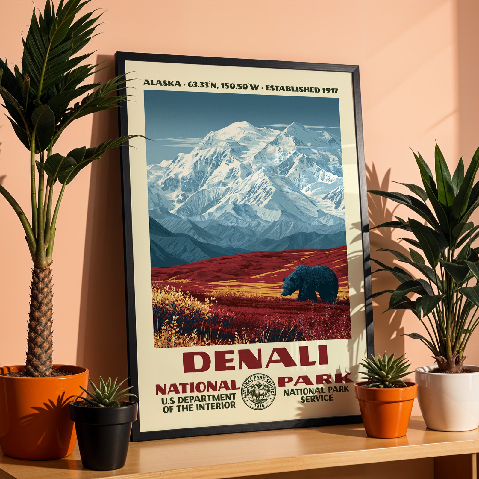 Denali National Park Vintage WPA Art