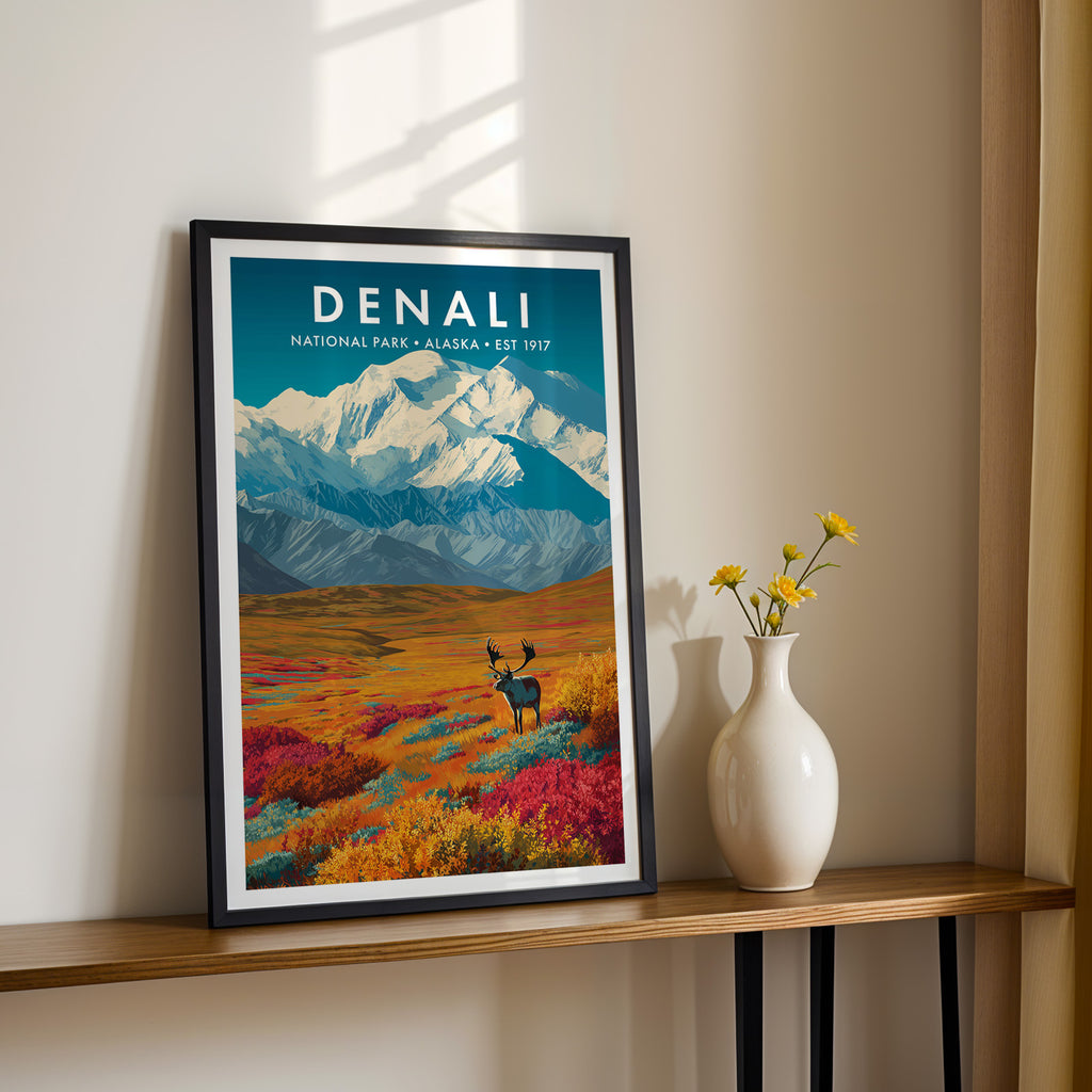 Retro Denali National Park Print