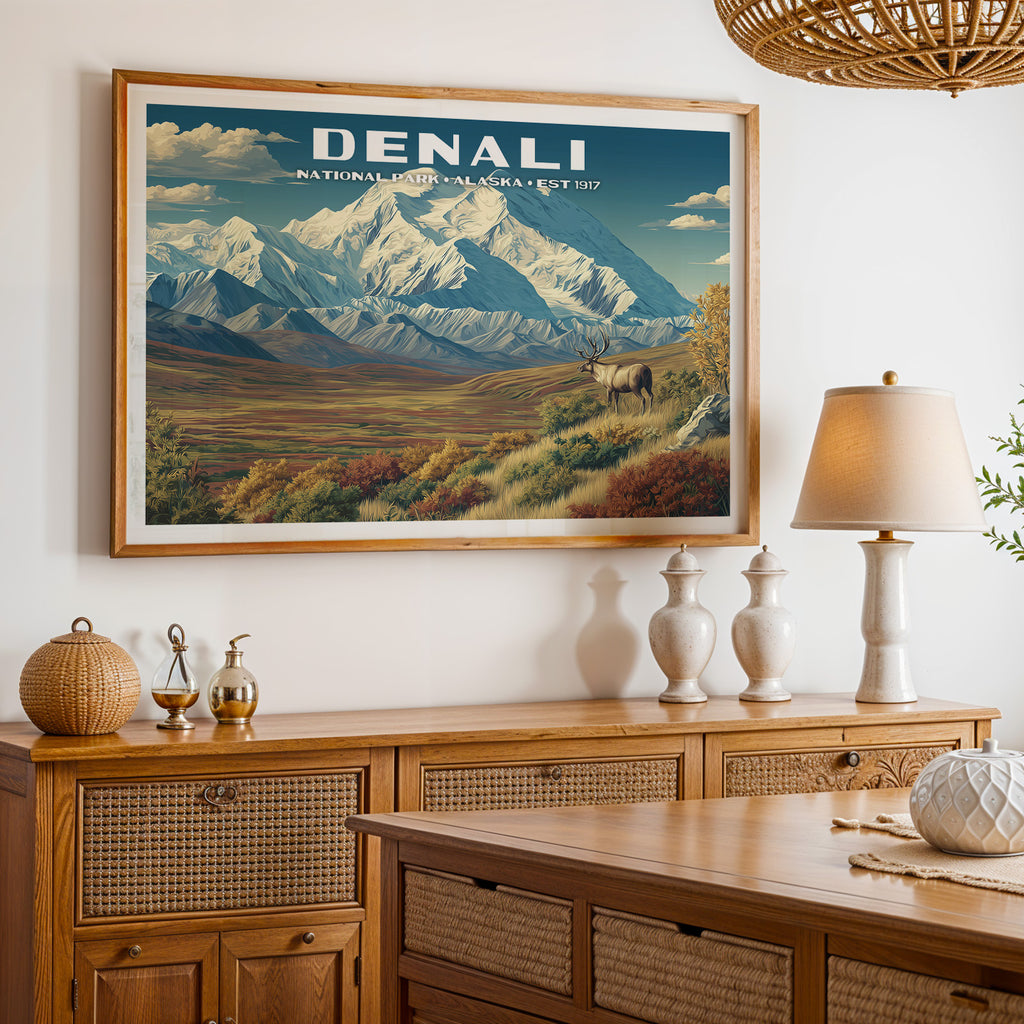 Denali National Park Horizontal Vintage Art