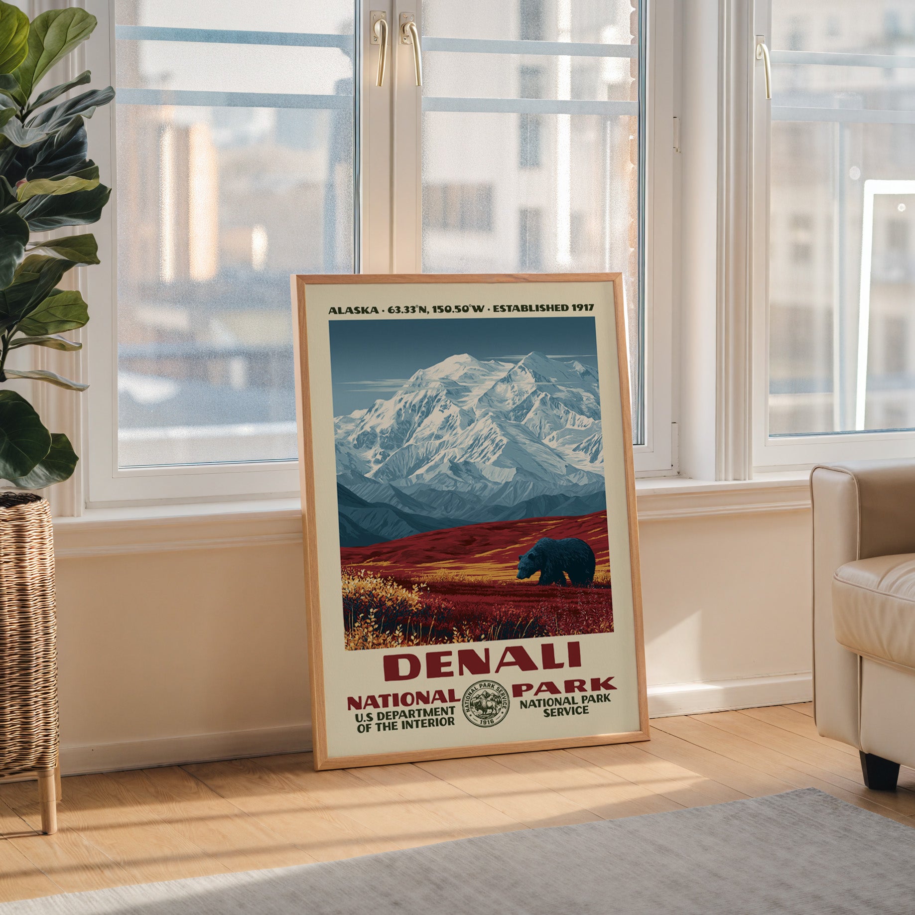 Denali National Park Vintage WPA Art