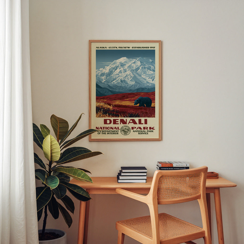 Denali National Park Vintage WPA Art