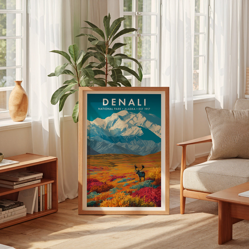 Retro Denali National Park Print