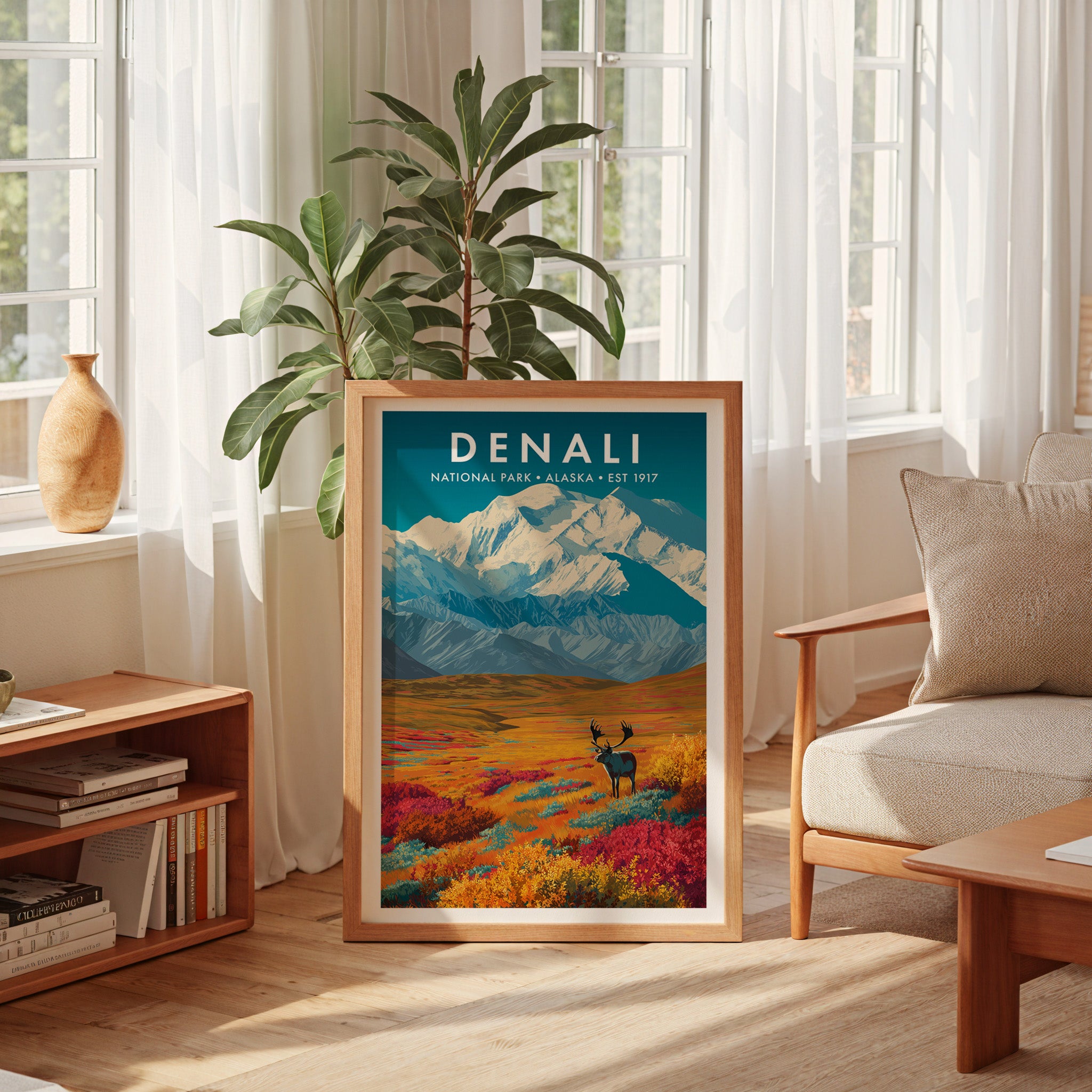 Retro Denali National Park Print